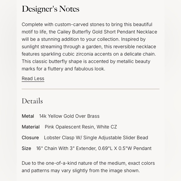 NWT Kendra Scott Cailey Butterfly Pendant Necklace - Picture 4 of 6